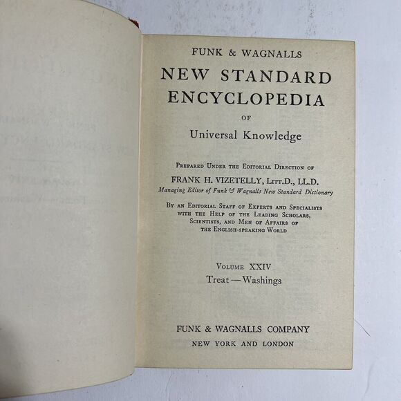Funk and Wagnalls New Standard Encyclopedia 1931 1934 Vol XXIV Treat to Washings - Picture 4 of 14